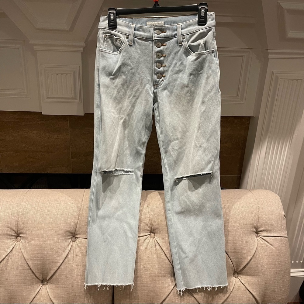 AG: Lucky Brand Jean Women’s 4/27 Mid Rise Authentic Straight Color-Luna Dest Ct